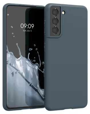 Produktbild von kwmobile Handyhülle für Samsung Galaxy S21 Hülle - TPU Case - Kabelloses Laden - Schutzhülle Cover in Dunkler Schiefer