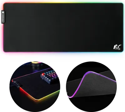 Produktbild von XXL Gaming Maus & Tastatur Unterlage mit LED RGB Beleuchtung und rutschfestre Gummiunterseite - Schreibtischunterlage -  80 x 30 cm