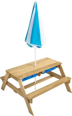 Image de Table pique-nique pour enfant bois avec parasol