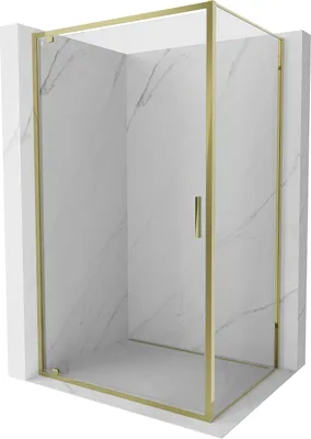Produktbild von Mexen Exo Duschkabine mit Drehtür 70 x 95 cm, transparent, gold - 8181-070-095-50-00