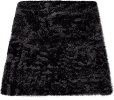 Produktbild von Hochflor Teppich Shaggy waschmaschinenwaschbar Einfarbig Schlafzimmer schmutzabweisend Schwarz Rechteckig 40x60 | 100% Polyester | Florhöhe: 60 mm