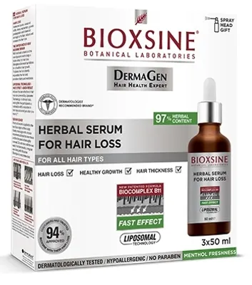 Produktbild von Bioxsine DG, Kräuterhaarserum gegen Haarausfall, 3 x 50 ml