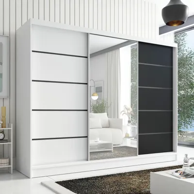 Produktbild von Schwebetürenschrank AURELIA 2 Schwebetürenschrank AURELIA 2 200 cm mit Spiegel, 3 Türen, 3 Schubladen