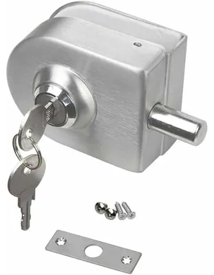 Produktbild von Türschloss aus Edelstahl für Glastüren, Diebstahlsicherung für Glastüren, Edelstahl-Öffnungs-/Schließschloss für Zuhause, Büro, Badezimmer