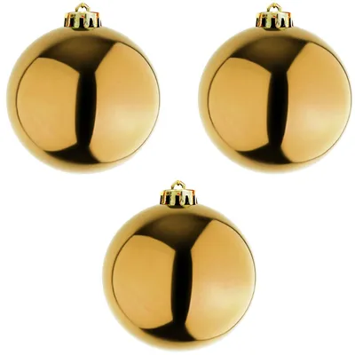 Produktbild von 3 Stück XXL Weihnachtsbaumkugeln Christbaumkugeln Gold Ø 20cm