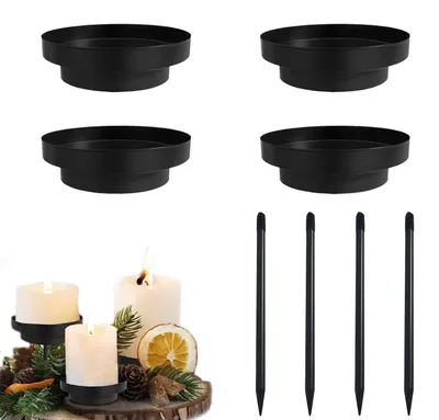 Immagine prodotto di Set di 4 candelabri per l'avvento, color nero