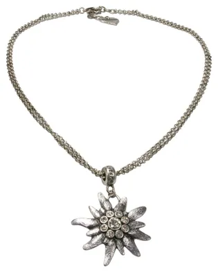 Produktbild von Alpenflüstern Trachtenkette Strass-Edelweiß - Damen-Trachtenschmuck Dirndlkette