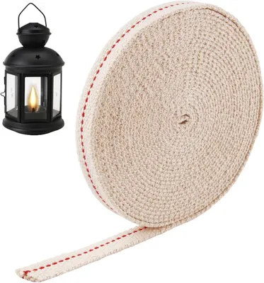 Produktbild von 5M x 12MM Docht für Petroleumlampen, Baumwoll-Docht für Lampen, geeignet für DIY-Projekte, kompatibel mit Feuerhand 276 und 275, Dochte für Öllampen