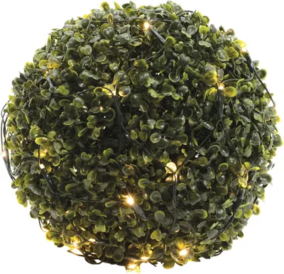 Produktbild von LED Lichternetz für Buchsbaum - Kugelnetz - 80 warmweiße LED - 24V Außentrafo - D: 50cm - grün