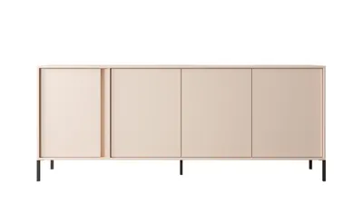 Produktbild von Große moderne Kommode DAST 203 4D – Hellbeige mit Push-to-Open & Metallfüßen