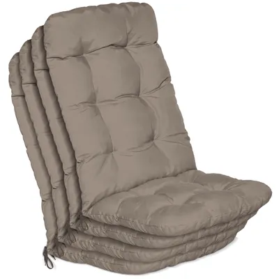 Produktbild von Beautissu 4er Set Hochlehner Auflagen Flair HL, 120x50x8cm, Taupe