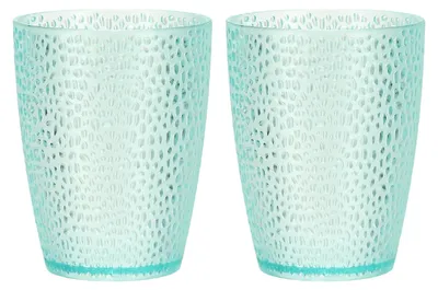 Trinkgläser aus Kunststoff, 2 Stück, 290 ml, blau, stapelbar