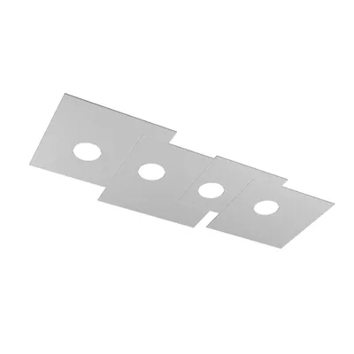 Zdjęcie produktu dla Lampa sufitowa prostokątna Toplight 4-punktowa Plate z oprawką GX53, struktura szara, nowoczesny design 86x37x3cm