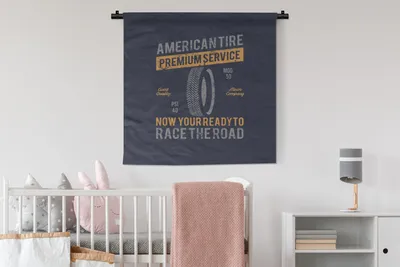 Produktbild von MuchoWow® Wandteppich Wandbehang Jahrgang - Amerika - Band 90x90 cm Tapisserie Dekoration Wandtuch - Wandaufhänger