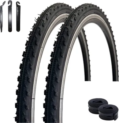 Obrázok produktu pre 2 x VEE Rubber V185 28" bicyklové pneumatiky čierne 37-622 (28 x 1,40) + 2 x vhodné duše AV vrátane montážnych páčok