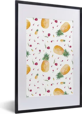 Produktbild von MuchoWow® Gerahmtes Poster Obst - Design - Aquarell 40x60 cm - Poster mit Schwarzem Bilderrahmen Wandposter Rahmen Foto Bilder - Poster in Rahmen