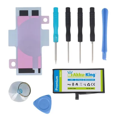 Produktbild von Power-Akku kompatibel mit Apple iPhone 12 Mini - Li-Polymer 2580mAh - mit Öffnungswerkzeug / Klebestreifen (353mAh mehr)