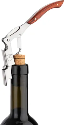 Produktbild von Profi-Kellnermesser aus Edelstahl in Gastronomiequalität mit Flaschenöffner, Folienschneider und Push-Weinöffner