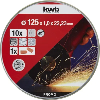 Obrázok produktu pre Kotúč na kov 125x1,0 mm 10 ks KWB
