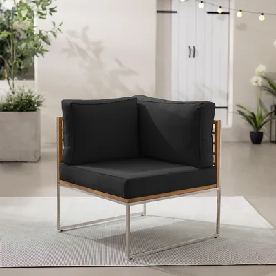 Produktbild von home24 Loungeecke - Webstoff / Teak Massiv