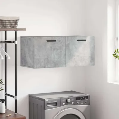 Produktbild von [Home] Wandschrank Betongrau 80x36,5x35 cm Holzwerkstoff , Neue Mode 2024 im häuslichen Leben