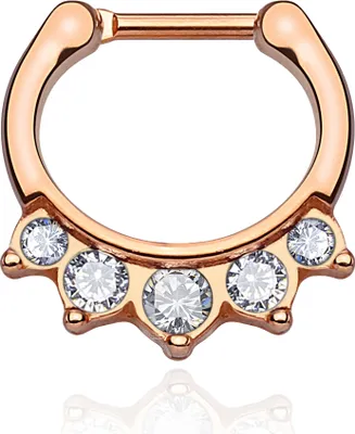 Produktbild von Nasenpiercing Septum Ring Nasenring Piercing Nase Zirkonia Chirurgenstahl Autiga rosègold-klar