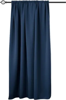 Obrázok produktu pre Zatemňovacia záclona s volánmi | Tmavomodrá | 135 x 175 cm