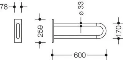 Produktbild von HEWI 801.50B300 98 Wandstützgriff Ser 801, matt,