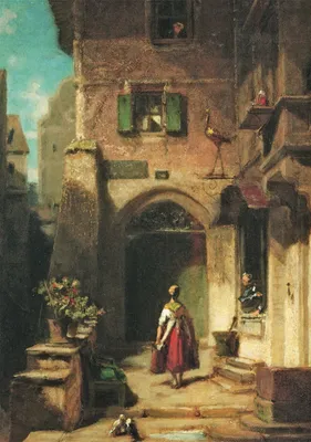 Produktbild von Kunstkarte Carl Spitzweg "Bei der Storchenapotheke"