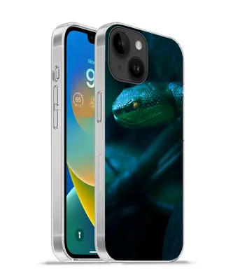 Produktbild von MuchoWow® Handyhülle Schutzhülle Hülle für Apple iPhone 14 - Softcase Schlange - Makro - Holz Silikon Softcase Handy Hülle - Mobiltelefonhülle