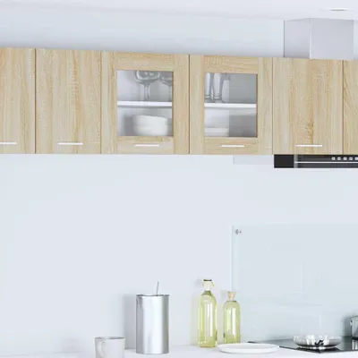 Produktbild von "Schlussverkauf" Hängeschrank Küche - moderne Küchenschrank - 1 pc - mit Speicher Sonoma-Eiche und Weiß 80x31x40 cm  C10120