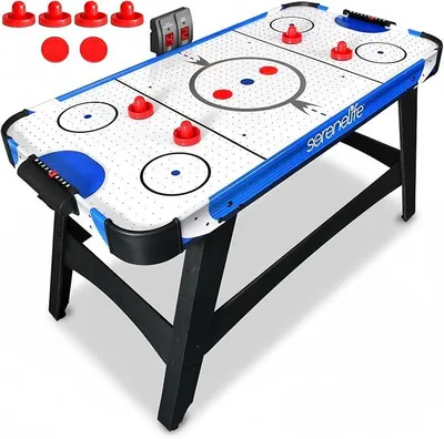 Produktbild von Airhockey Tisch mit Luft – Air Hockey Spieltisch ideal als Gamer Tisch – Tischhockey für lustige Tischspiele mit Airhockey Pucks & Schieber – Robuste Air Hockey Tische Kinder & Erwachsene