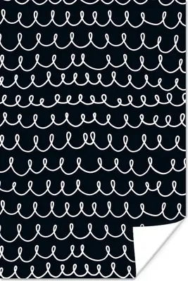 Produktbild von MuchoWow® Poster Muster - Schleife - Schwarz - Weiß 60x90 cm - Wanddekoration