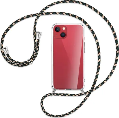 Produktbild von Handykette Backcover-Schutzhülle mit Band (Metall silberfarben) für Apple iPhone 13 - camouflage