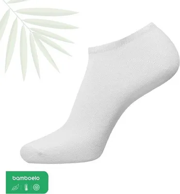 Produktbild von Bambus Sneaker Socken Uni Atmungsaktiv Weiß Größe 39-42
