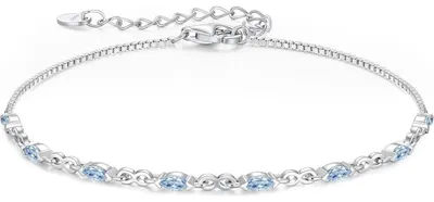 Produktbild von Armband Silber 925 Damen mit Zirkonia Geburtsstein verstellbar Geschenk für Frauen