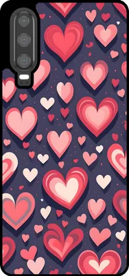 Produktbild von Smartphonica Telefon Fall geeignet für Huawei P30 mit Herzen Impressum - TPU Backcover Fall mit Herz-Design