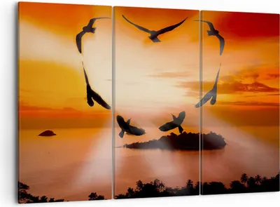Produktbild von Bild auf Leinwand - Leinwandbild - Natur Landschaft Insel Meer - 105x70cm - Wand Bild - Wanddeko - Leinwanddruck - Bilder - Kunstdruck - Wanddekoration - Leinwand bilder - Wandkunst - CE105x70-2440