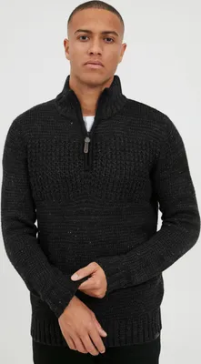 Produktbild von INDICODE IDOslo Herren Strickpullover Troyer Grobstrick Pullover mit Stehkragen