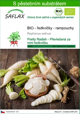 Obrázek produktu pro SAFLAX - BIO - ředkvičky - rampouchy - Raphanus sativus - 100 Semena - S pěstebním substrátem bez klíčků