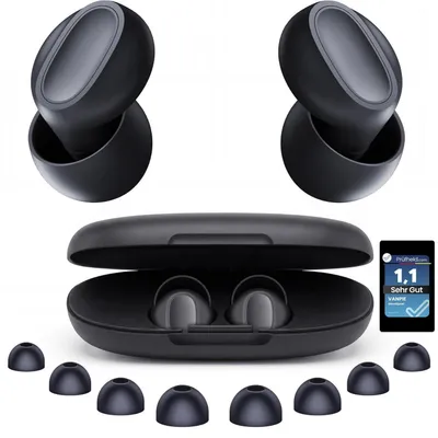 Immagine prodotto di Tappi per le orecchie per dormire, 4 paia, in silicone nero, riduzione del rumore di 37 dB, ideali per chi dorme su un lato