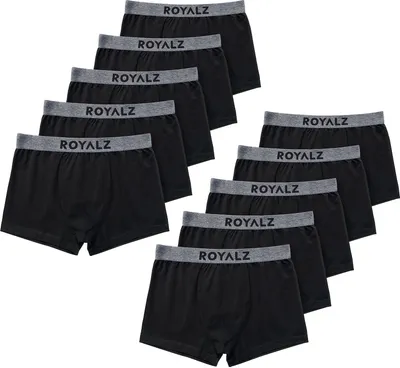 Produktbild von ROYALZ 10er Pack Boxershorts Herren "Lifestyle" Männer Unterhosen breiter Bund Unterwäsche, 10 Set (95 % Baumwolle / 5 % Elasthan)