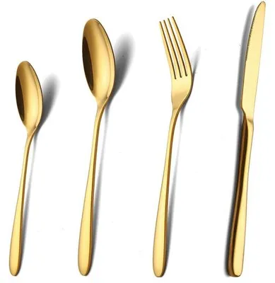 Immagine prodotto di Ibenzoa® Set di posate da 24 pezzi in acciaio inossidabile alimentare, per 6 persone – ergonomico, resistente e adatto al lavaggio in lavastoviglie