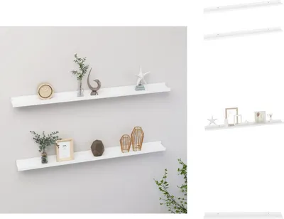 Immagine prodotto di vidaXL Mensole da parete 2 pz. Bianco 100x9x3 cm - Mensole a muro