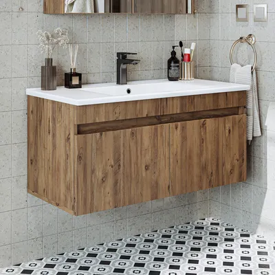 Produktbild von Roomart ATRIA-100 Badmöbel-Set 2-teilig 100 cm breit, Eiche