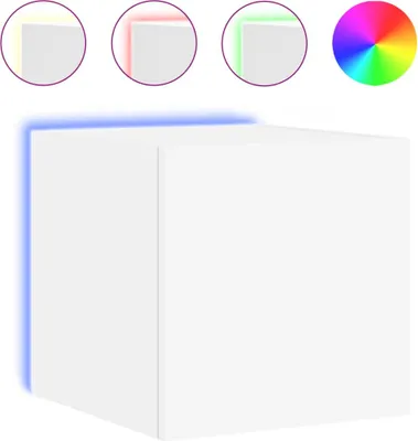 Produktbild von vidaXL TV-Wandschrank mit LED-Leuchten Weiß 30,5x35x30 cm