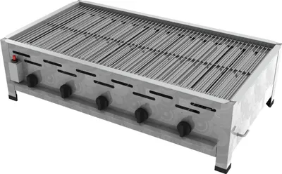 Produktbild von Gastro Gasgrill 5-flammig Edelstahl mit Piezozündung und Flammüberwachung