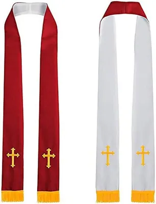 Produktbild von Pastorale Stola mit Handstickerei und Quasten 90"