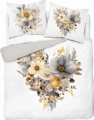 Produktbild von Holländische Bettwäsche 160x200 Blumen Buntes Holland Herz in Blumen