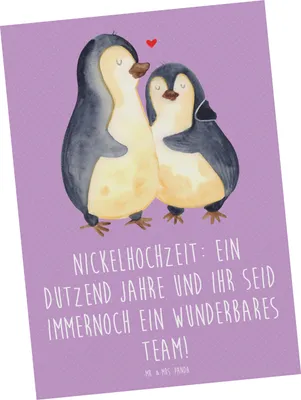 Produktbild von Mr. & Mrs. Panda Ansichtskarte 12. Hochzeitstag Nickelhochzeit - Lavendeltraum - Geschenk, Jubiläum, Postkarten, Kunstkarten, Geschenke, Grußkarte, Fotokarte, Heiraten